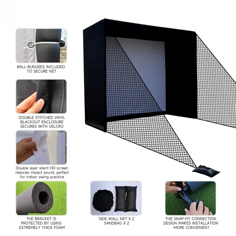 Golf Simulator Enclosure Nets  - Practice Net Hitting ulasan dan harga